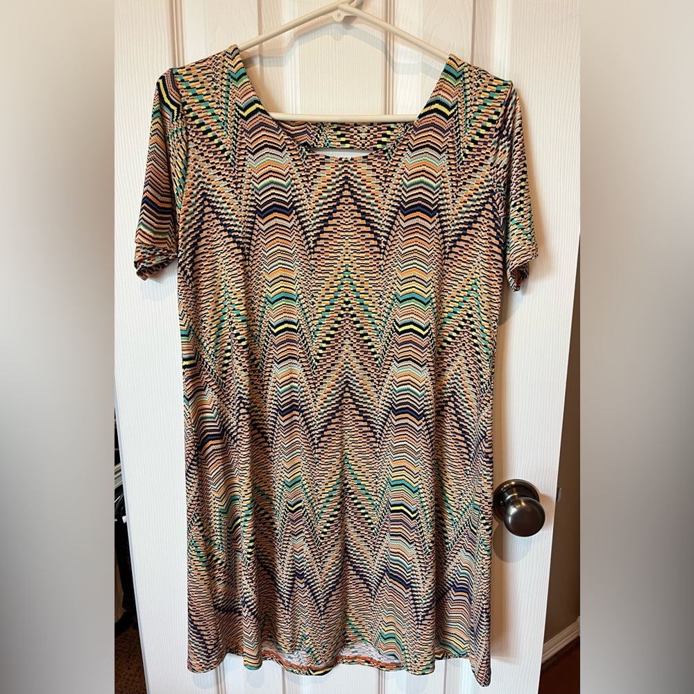 Veronica M Multicolor Chevron Mini Dress